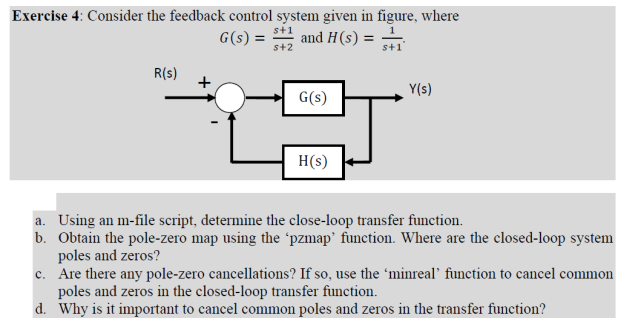 Solved Exercise 4: Consider the feedback control system | Chegg.com