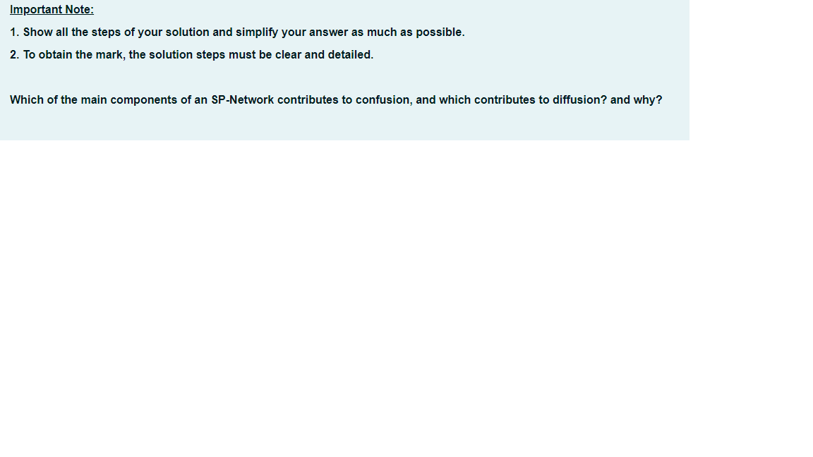 Solved Important Note: 1. Show all the steps of your | Chegg.com