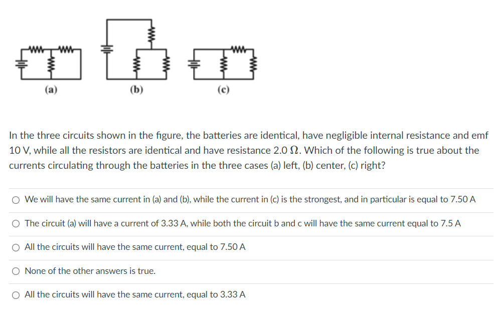 Solved w w ndo (a) (b) (c) In the three circuits shown in | Chegg.com
