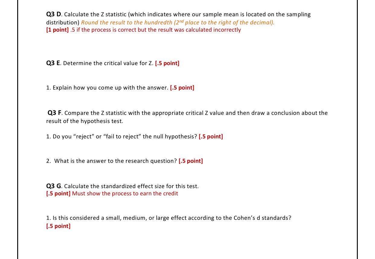Q3. Hypothesis testing using a Z test [7.5 points] A | Chegg.com