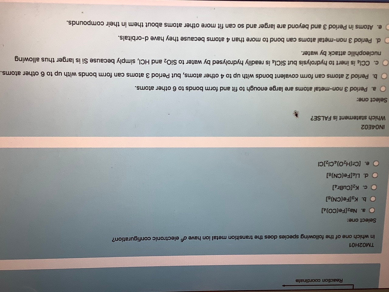 Solved Which Molecule Or Ion CANNOT Act As A Ligand Select Chegg