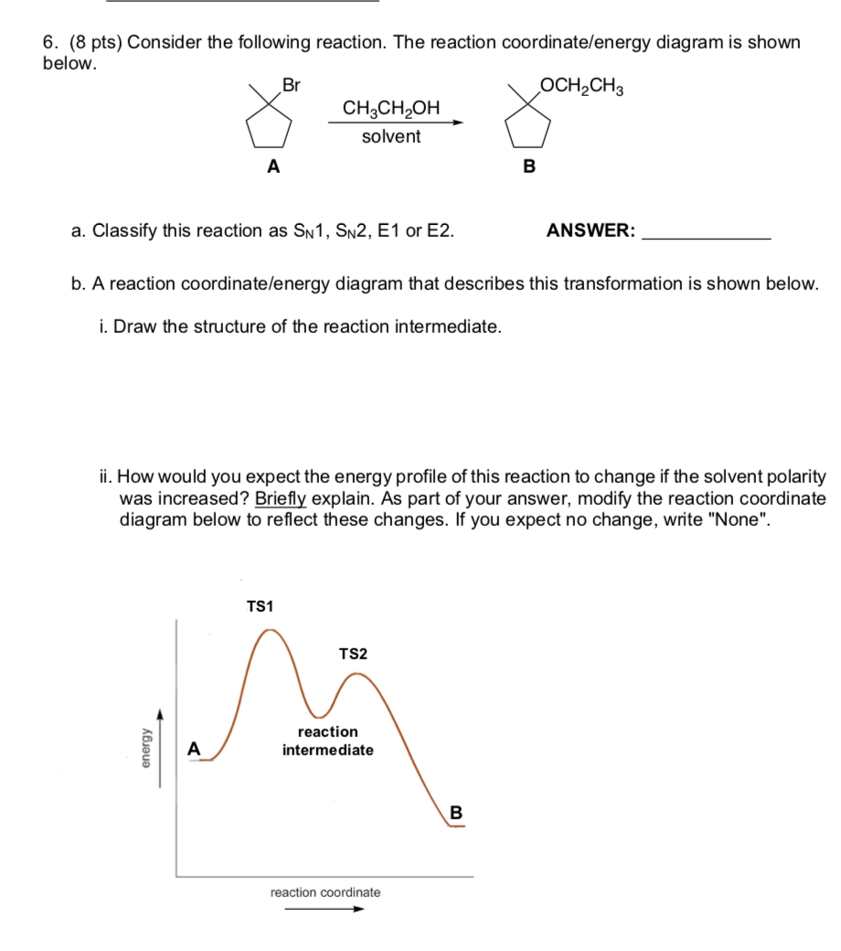 Solved 6. (8 pts) Consider the following reaction. The | Chegg.com