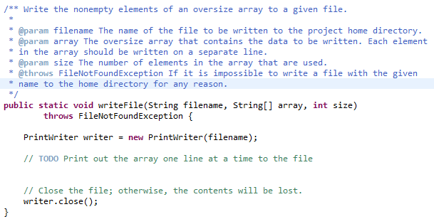 Solved /** Write the nonempty elements of an oversize array | Chegg.com
