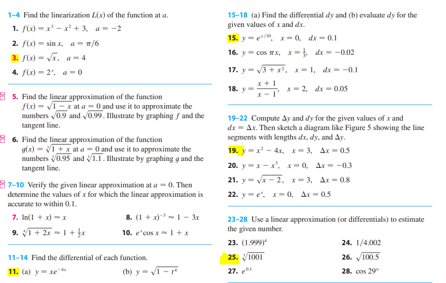 Solved 1 4 Find The Linearization L X Of The Function At A Chegg Com