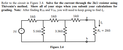 Solved Refer to the circuit in Figure 3.4. Solve for the | Chegg.com