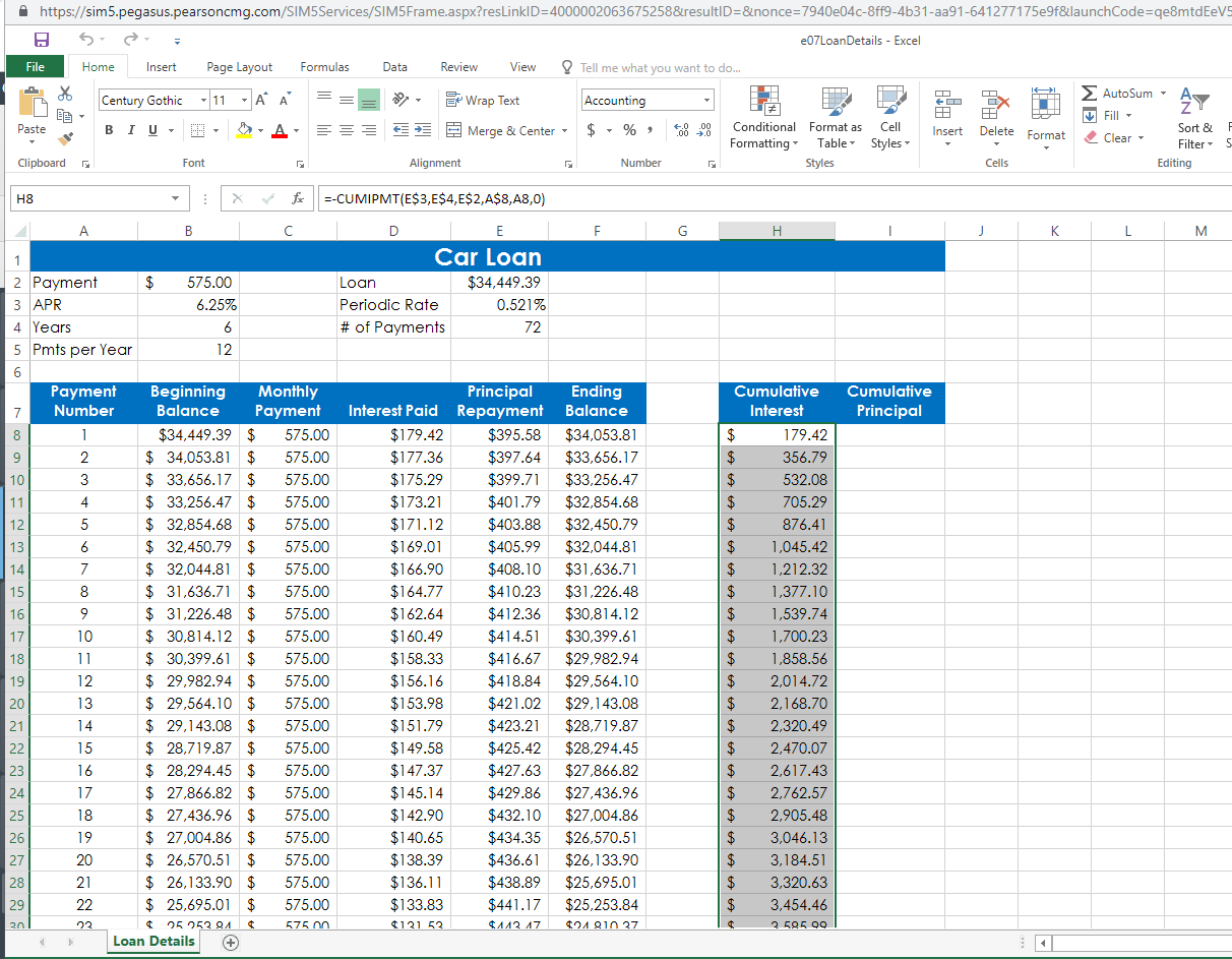 In cell I8, insert a function to calculate the | Chegg.com