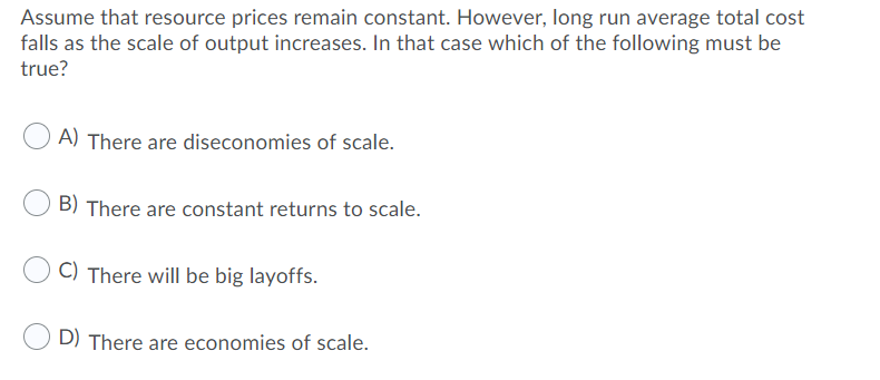solved a decrease in resource prices will:decrease ... Solved Assume that resource prices remain constant. However, | Chegg.com