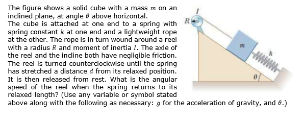 Solved The fiqure shows a solid cube with a mass m on an | Chegg.com