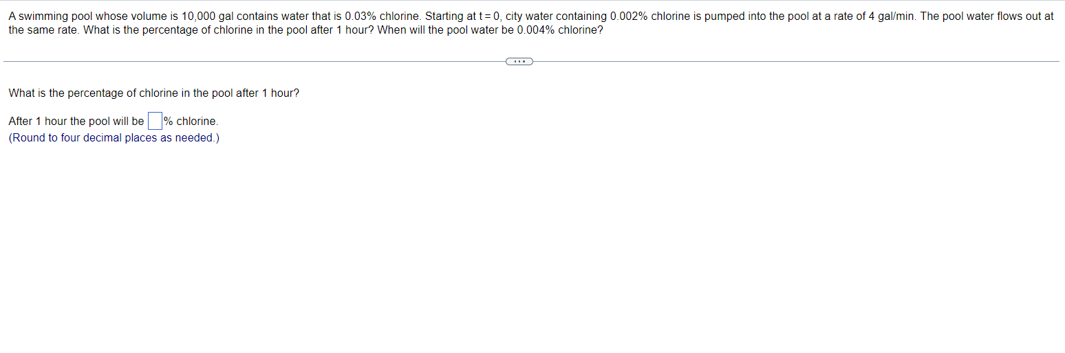 Solved the same rate. What is the percentage of chlorine in