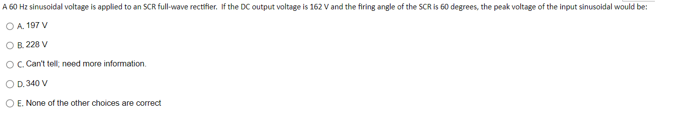 Solved A60 Hz sinusoidal voltage is applied to an SCR | Chegg.com