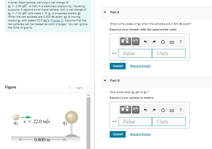 Solved Part A A small metal sphere, carrying a net charge of Chegg
