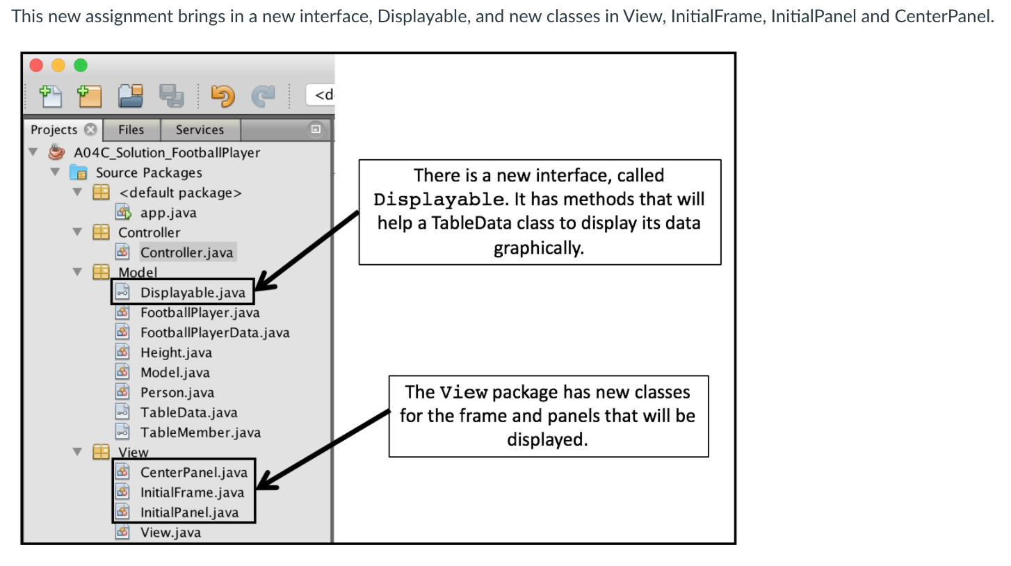 Practice on implementing a MVC project Start working with Java Graphics Implement interfaces...-6