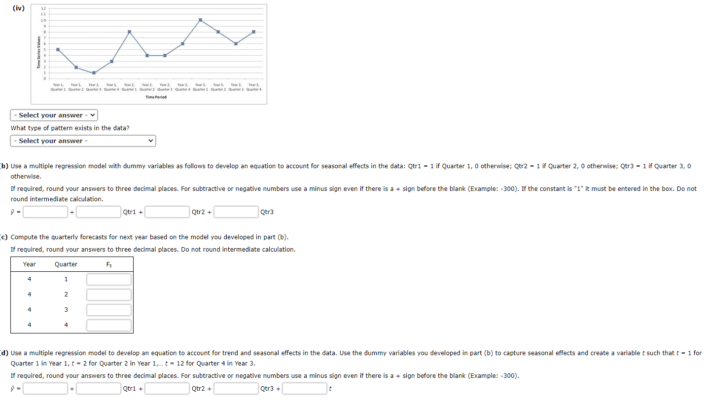Solved Consider the following time series data. (a) Choose | Chegg.com