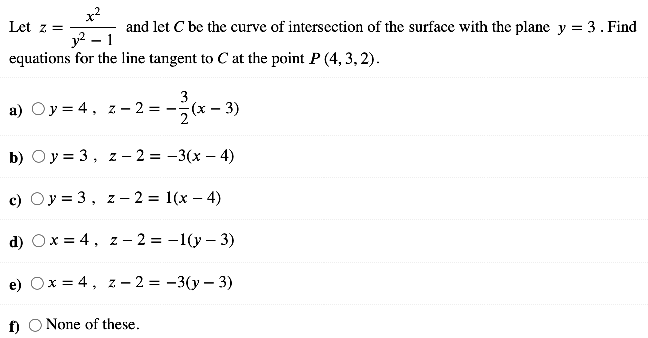 Solved x2 Let z = and let C be the curve of intersection of | Chegg.com
