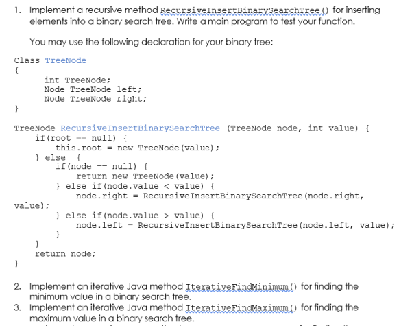 Solved 1. Implement a recursive method | Chegg.com