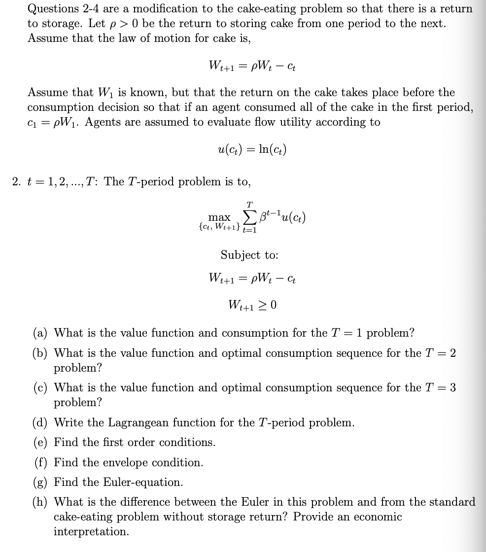 Questions 24 are a modification to the cakeeating