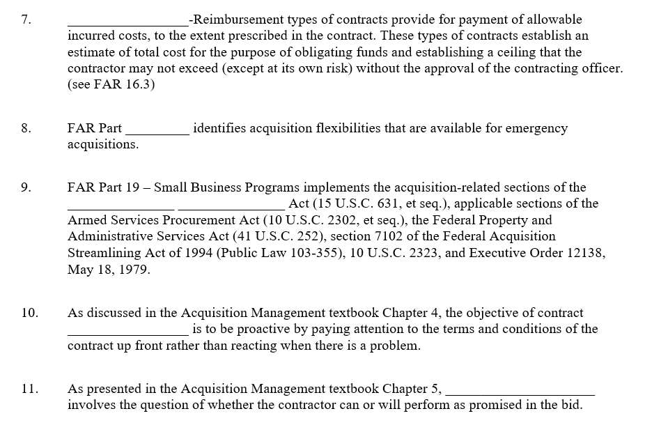 Reimbursement types of contracts provide for payment Chegg