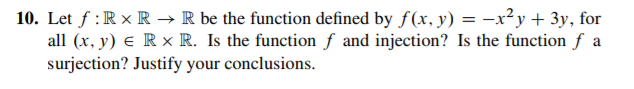 Solved 10. Let f:Rx R R be the function defined by f(x. | Chegg.com