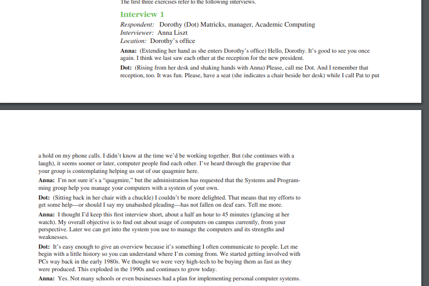 Solved E-1. Analyze the five interviews. In a paragraph, | Chegg.com