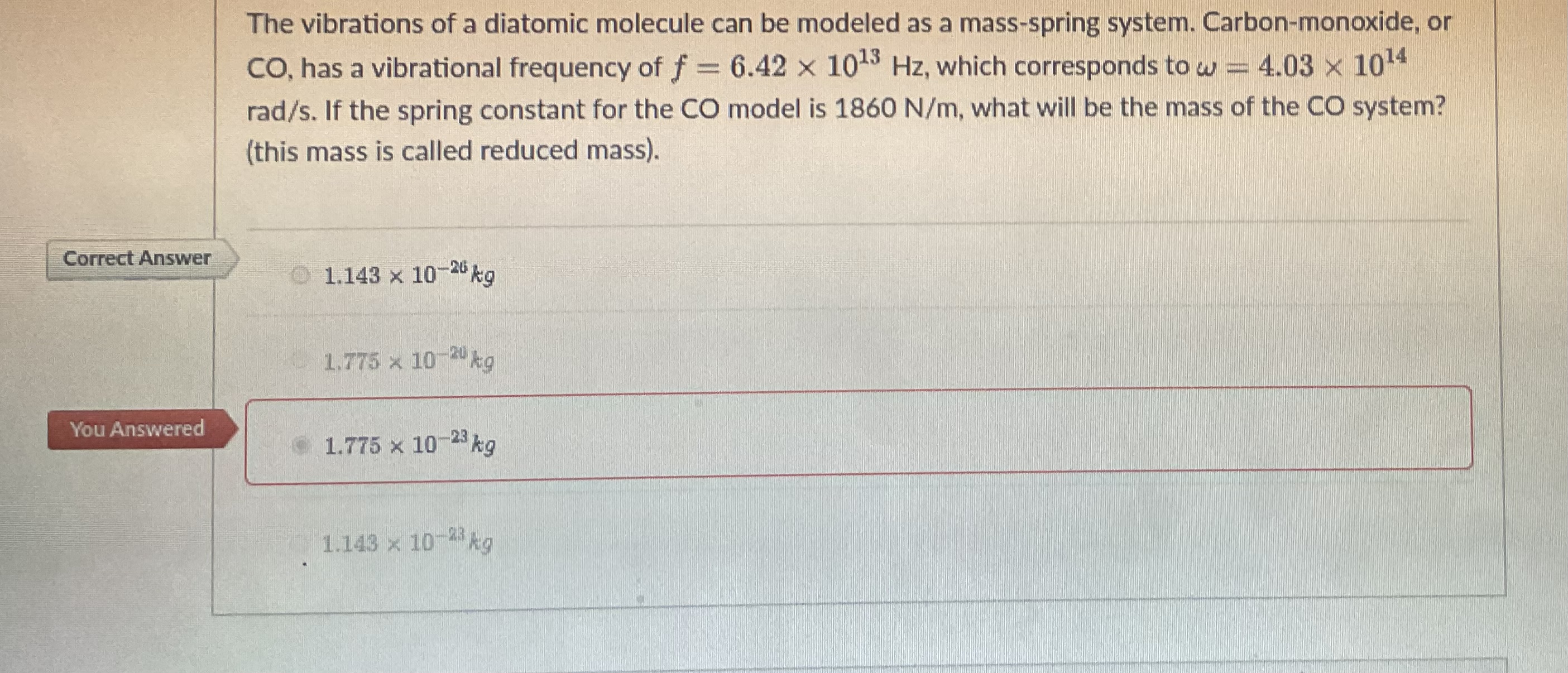 Solved The vibrations of a diatomic molecule can be modeled | Chegg.com