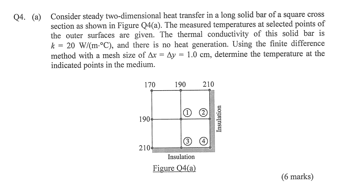 Solved Q4. (a) Consider steady two-dimensional heat transfer | Chegg.com