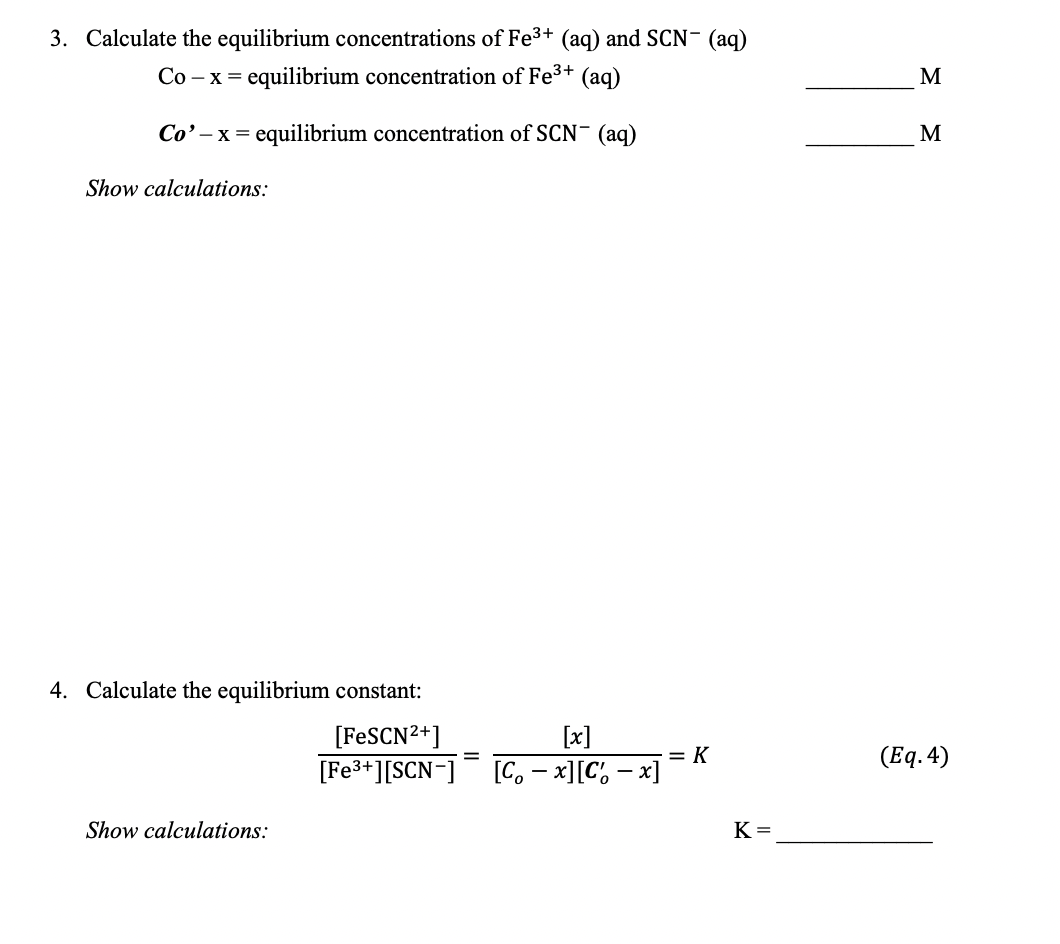 Solved Given The Following Data, Calculate The Equilibrium | Chegg.com