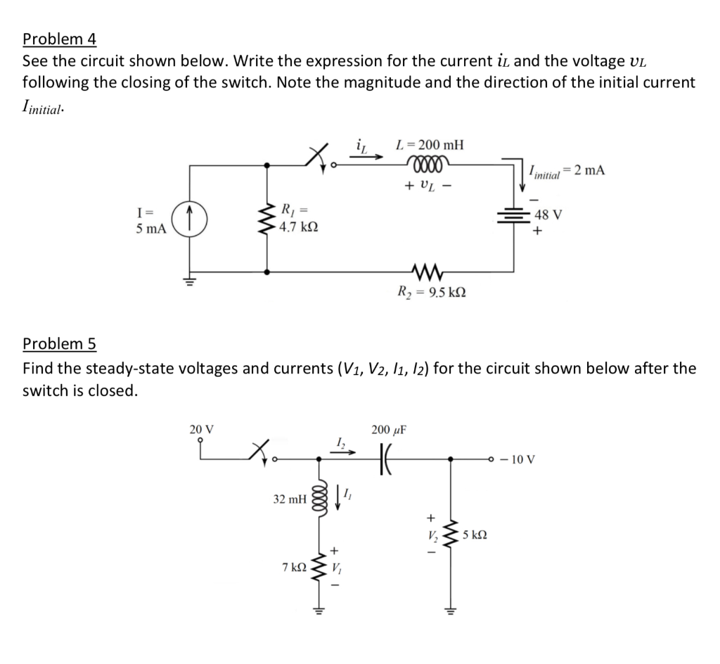 Solved Problem 4 See the circuit shown below. Write the | Chegg.com