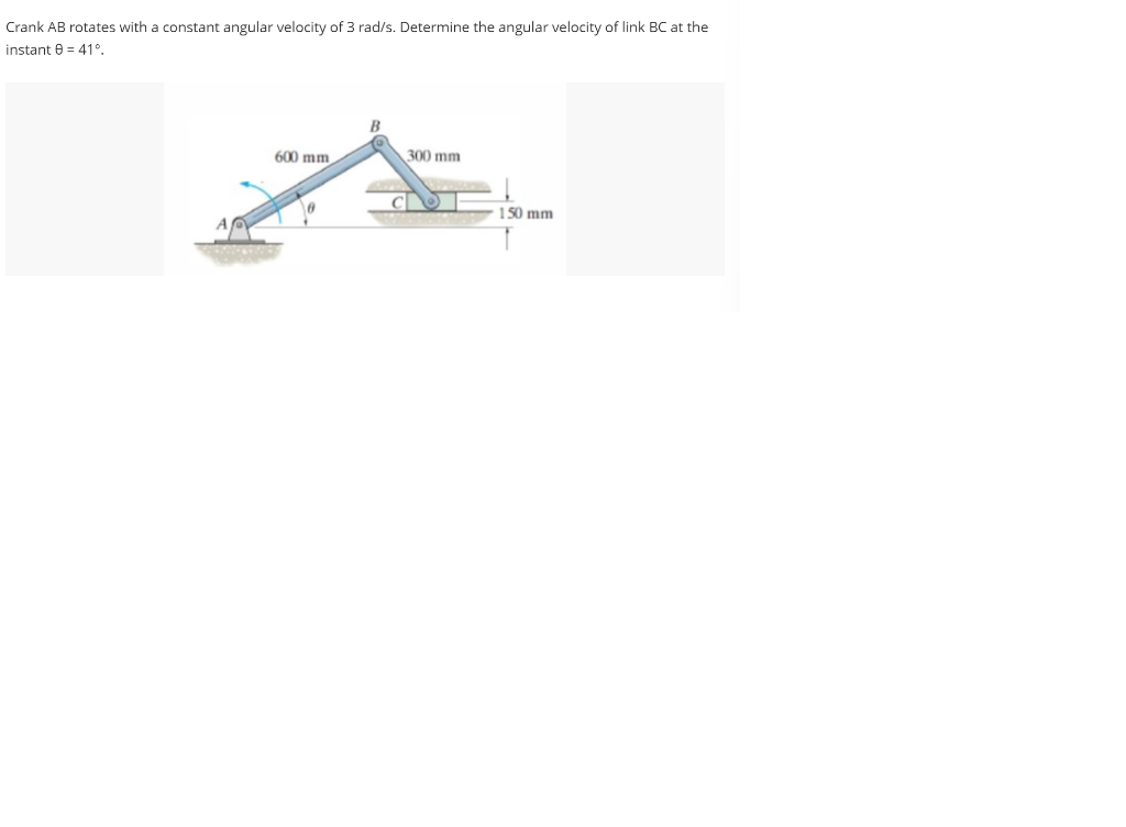 Solved Crank AB rotates with a constant angular velocity of