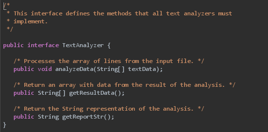 Project 6: Text Analyzer A Framework for Analyzing | Chegg.com