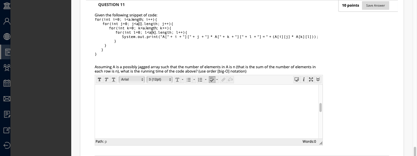 Solved Question 11 10 Points Save Answer Given The Follow Chegg Com