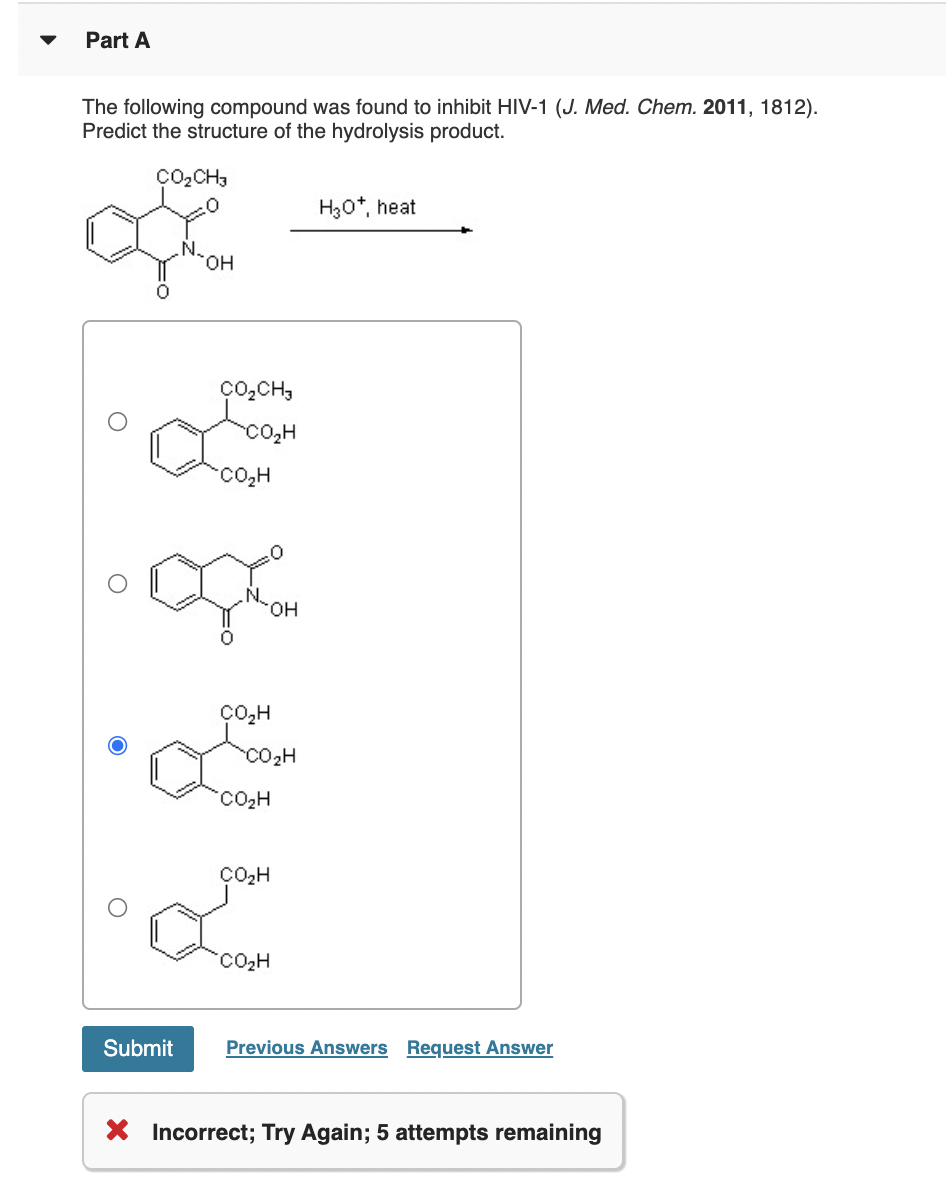 Solved Part A The Following Compound Was Found To Inhibit | Chegg.com