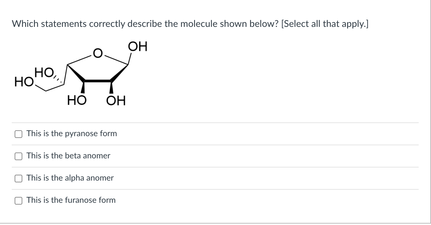 Solved Which Statements Correctly Describe The Molecule 