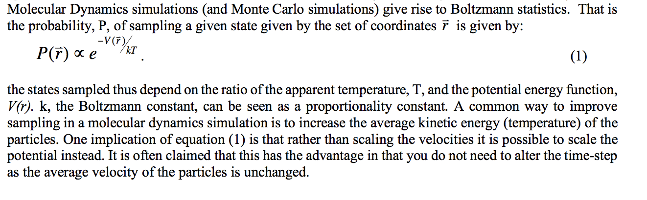 Molecular Dynamics simulations (and Monte Carlo | Chegg.com