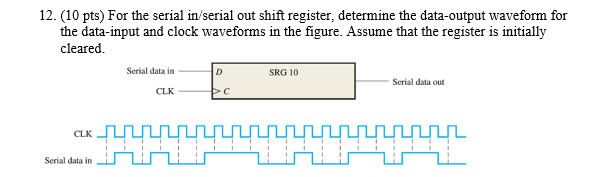 Solved 12. (10 pts) For the serial in/serial out shift | Chegg.com