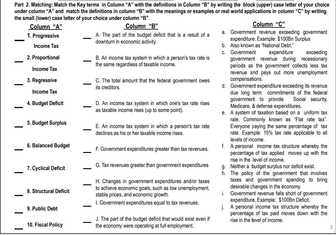 Solved] Match the Key terms in Column A with the definitions in Column