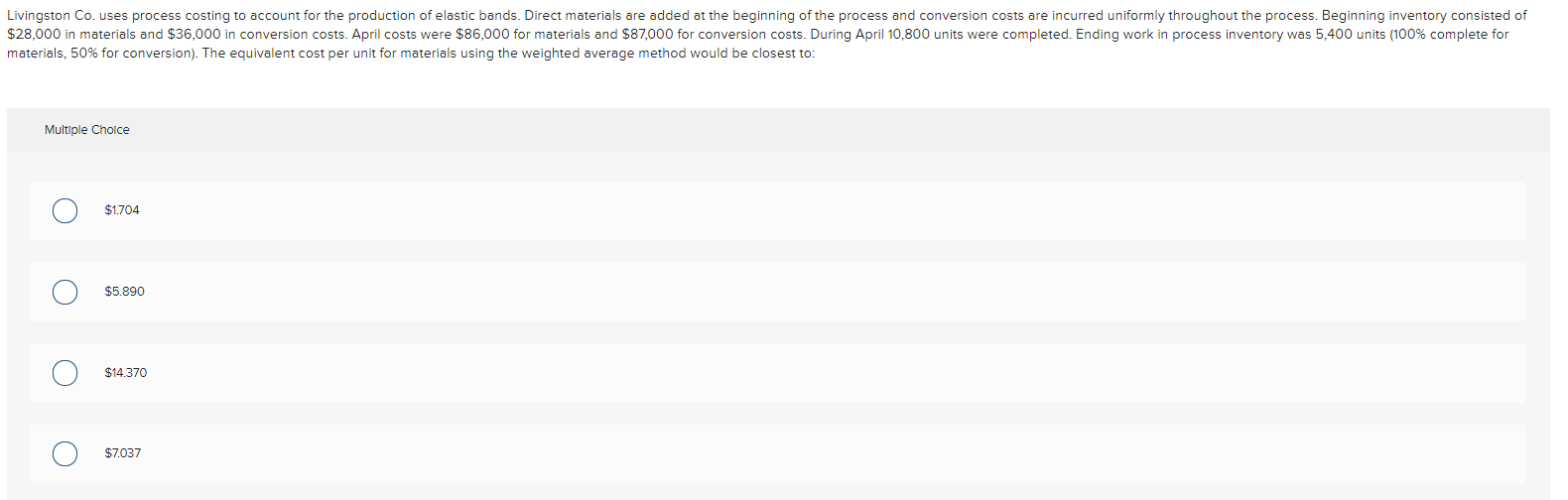 Solved Livingston Co. uses process costing to account for