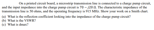 Solved On a printed circuit board, a microstrip transmission | Chegg.com