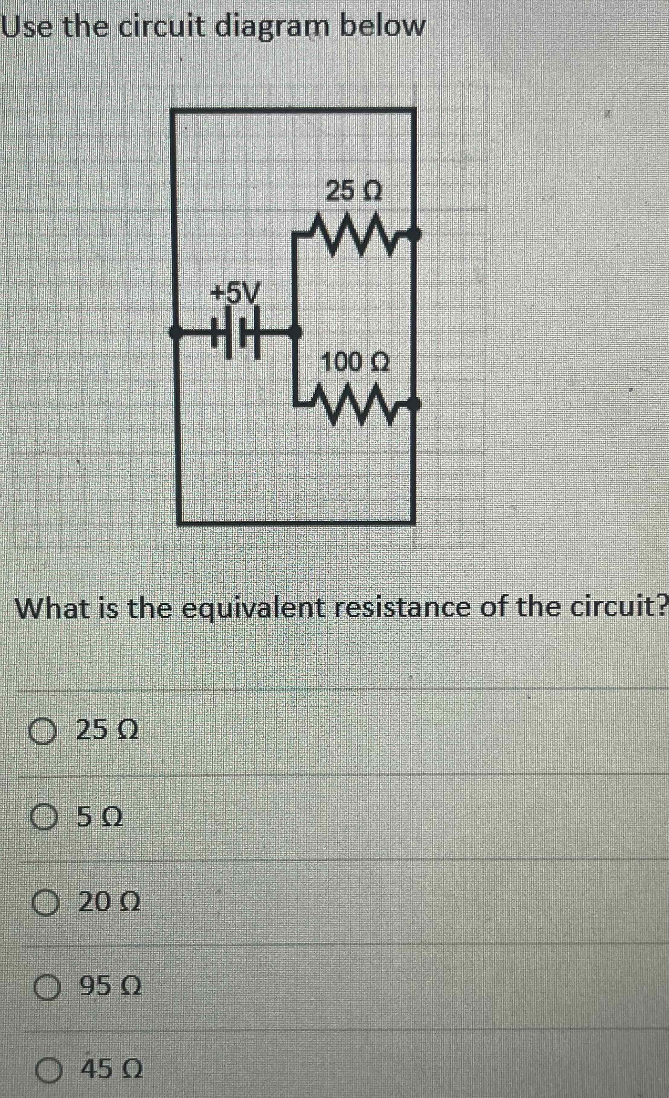 Solved Use the circuit diagram below What is the equivalent | Chegg.com