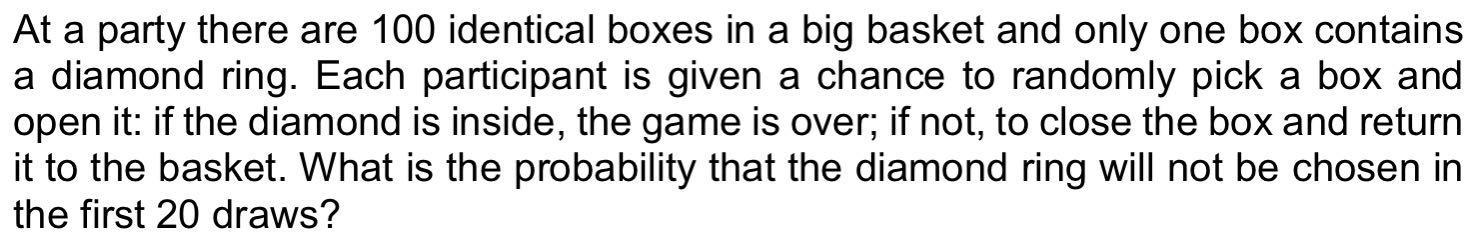 Solved At a party there are 100 identical boxes in a big | Chegg.com