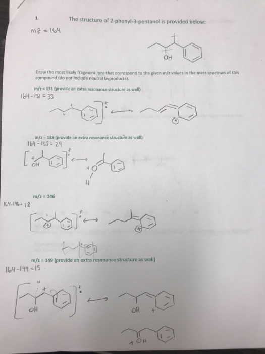 Solved 1. The structure of 2phenyl3pentanol is provided