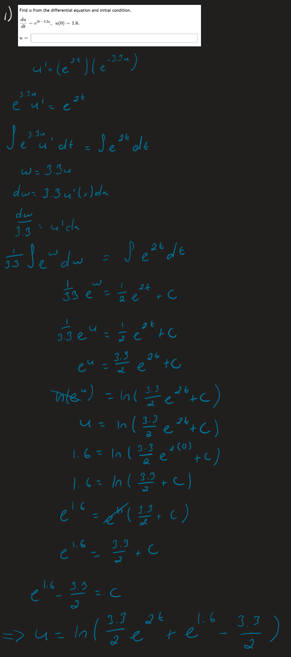 Solved Find From The Differential Equation And Initial Co Chegg Com