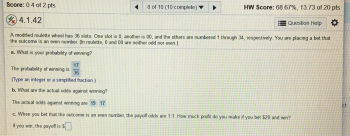 Solved Score: 0.4 of 2 pts 8 or 10 (10 complete) HW Score: | Chegg.com