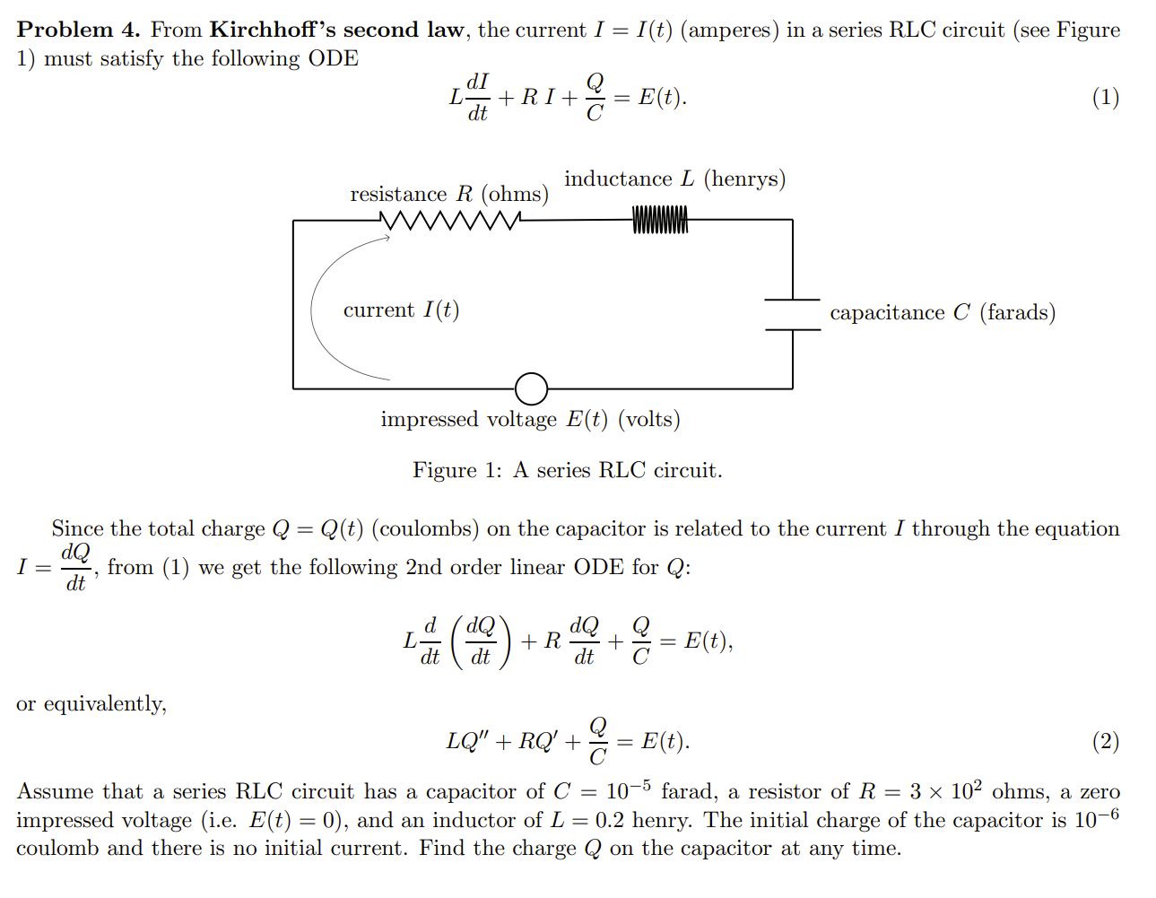 Solved Problem 4. From Kirchhoff's second law, the current | Chegg.com