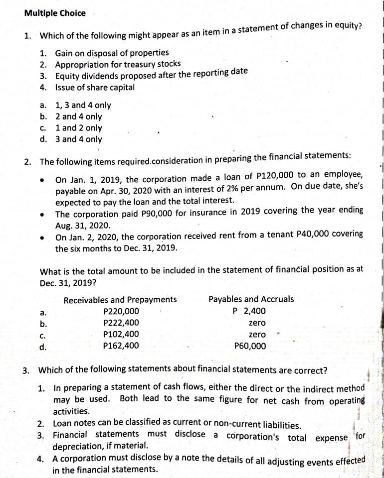 basic statement of changes in equity