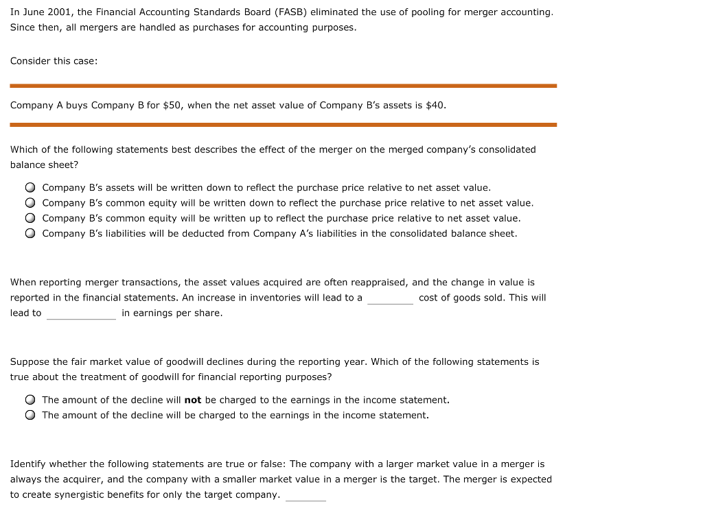 Solved In June 2001, the Financial Accounting Standards