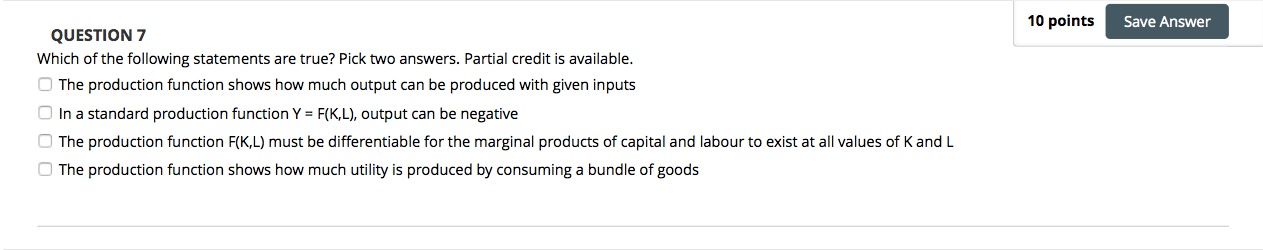 Solved 10 points Save Answer QUESTION 7 Which of the | Chegg.com