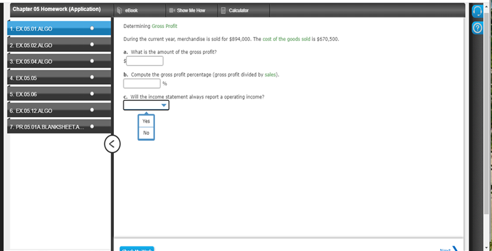 Solved eBook * Show Me How Calculator Chapter 05 Homework | Chegg.com