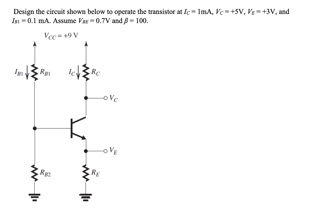 Solved Design the circuit shown below to operate the | Chegg.com