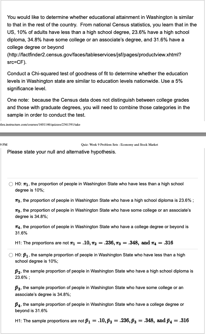 Solved To investigate attitudes about the economy and stock | Chegg.com