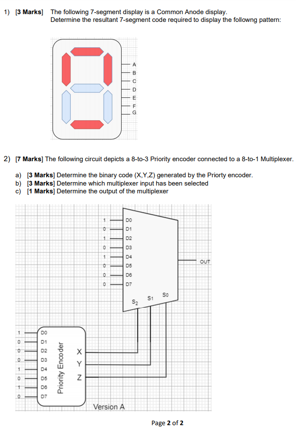 Solved 1) (3 Marks] The Following 7-segment Display Is A 